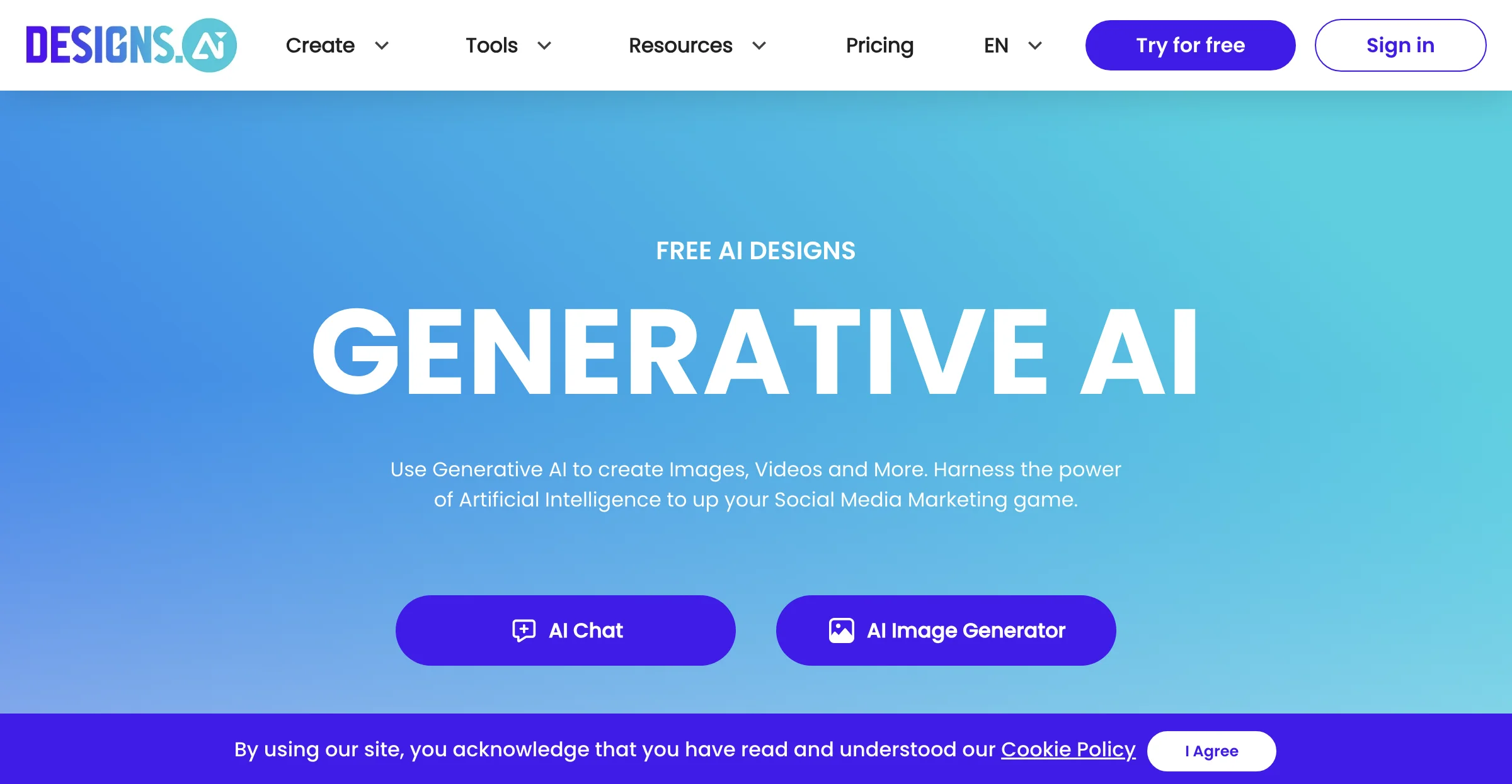 Designs AI - Tạo Logo, Hình Ảnh, Chat AI, Video & Voice Generator Miễn Phí