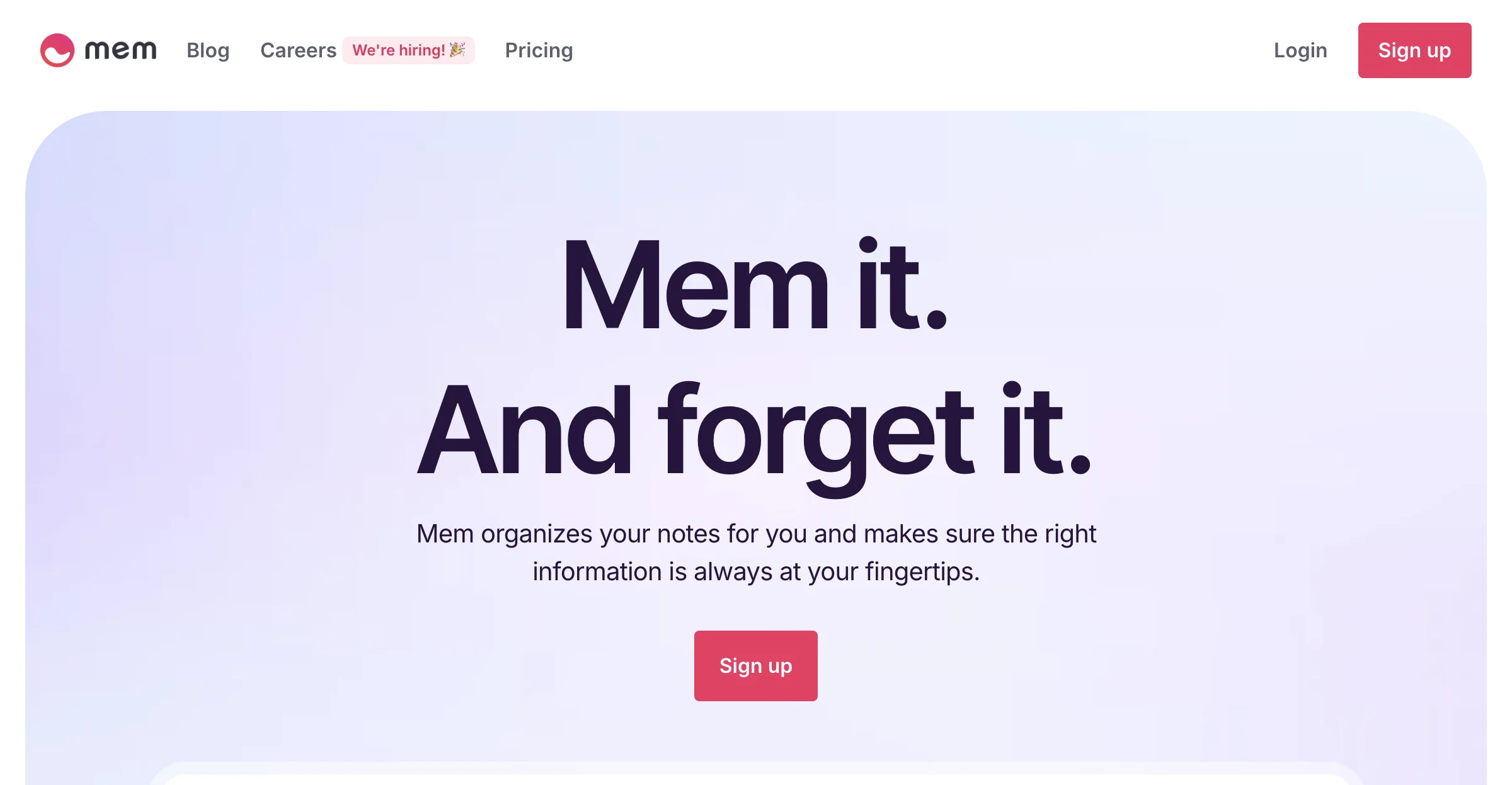 Mem – The AI Notes App That Keeps You Organized