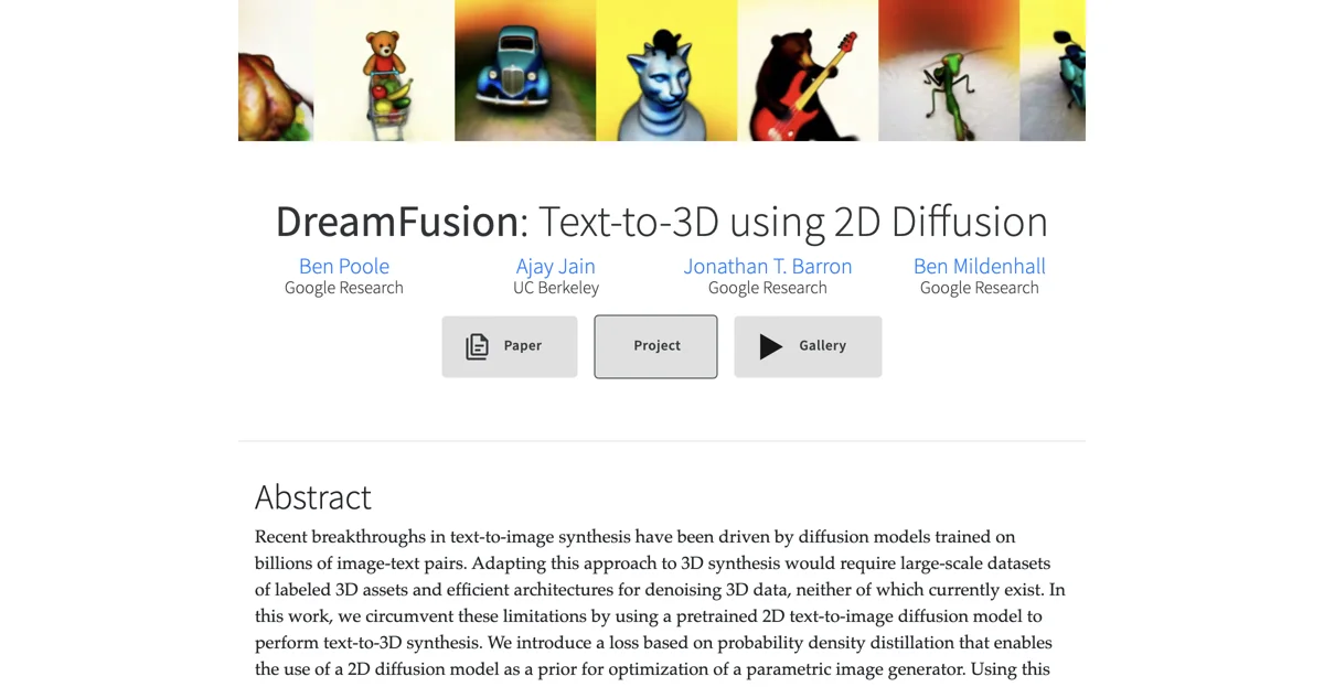 DreamFusion: Transform Text to Stunning 3D Models