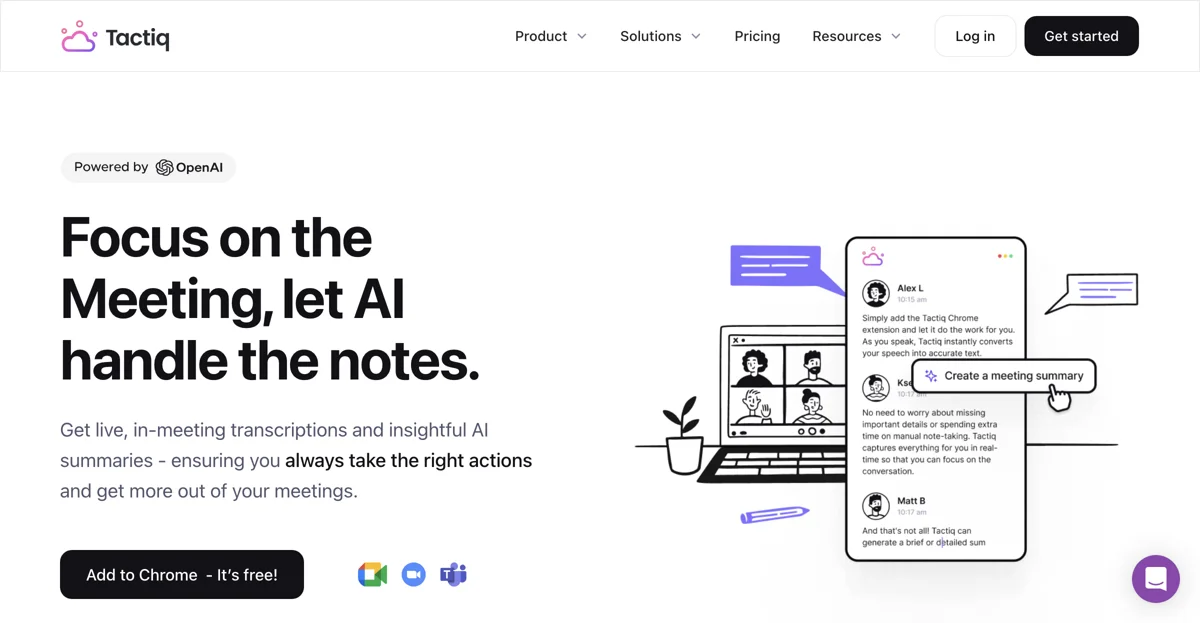 Tactiq: AI-Powered Meeting Transcriptions and Summaries