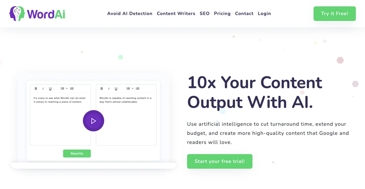 WordAi: The Ultimate AI Text Rewriter for SEO and Content Strategy