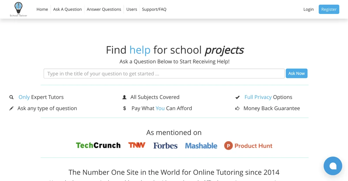 School Solver: Revolutionizing Online Tutoring for Students Worldwide