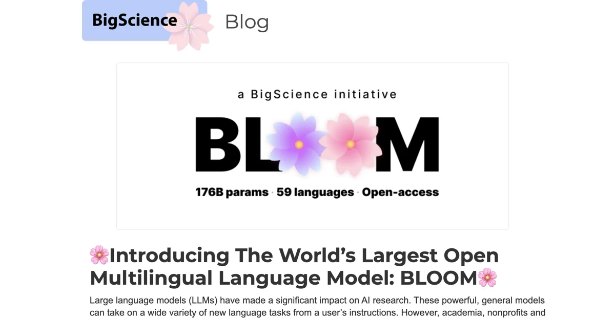 BLOOM: The World's Largest Open Multilingual Language Model