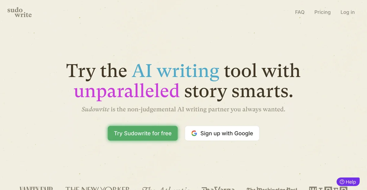 Sudowrite - Best AI Writing Partner for Fiction