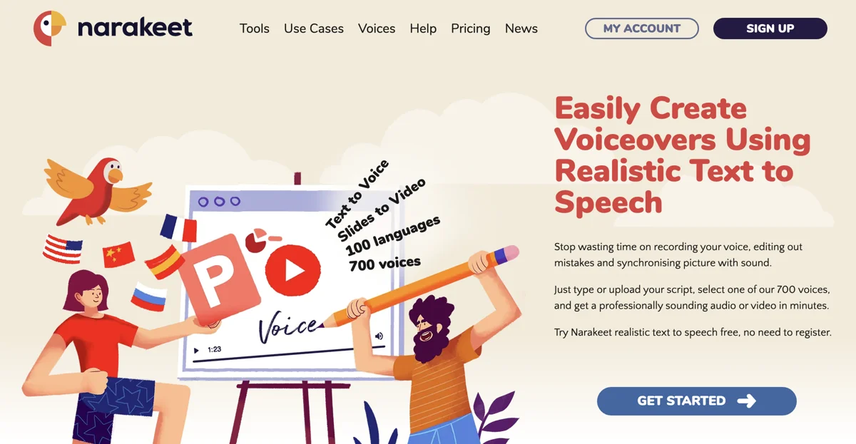 Narakeet: Effortlessly Create Professional Voiceovers and Videos