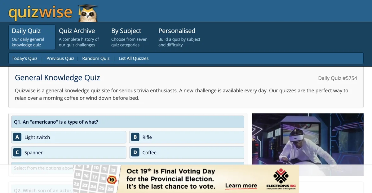 Quizwise: Daily General Knowledge Quiz Challenge