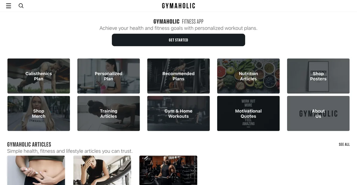 Gymaholic Fitness App: Personalized Workout Plans for Everyone