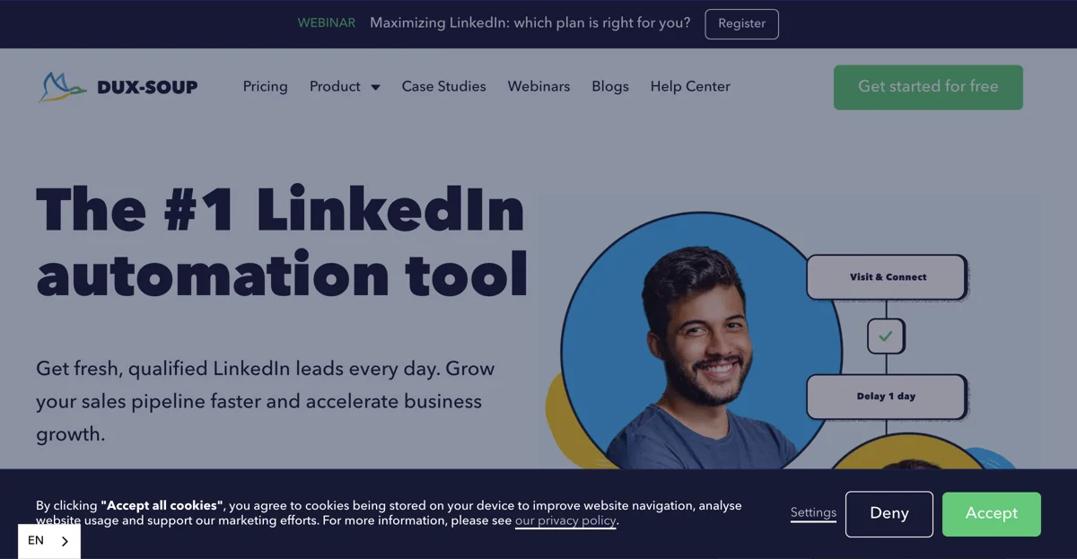 Công cụ tự động hóa LinkedIn. Thử Dux-Soup miễn phí