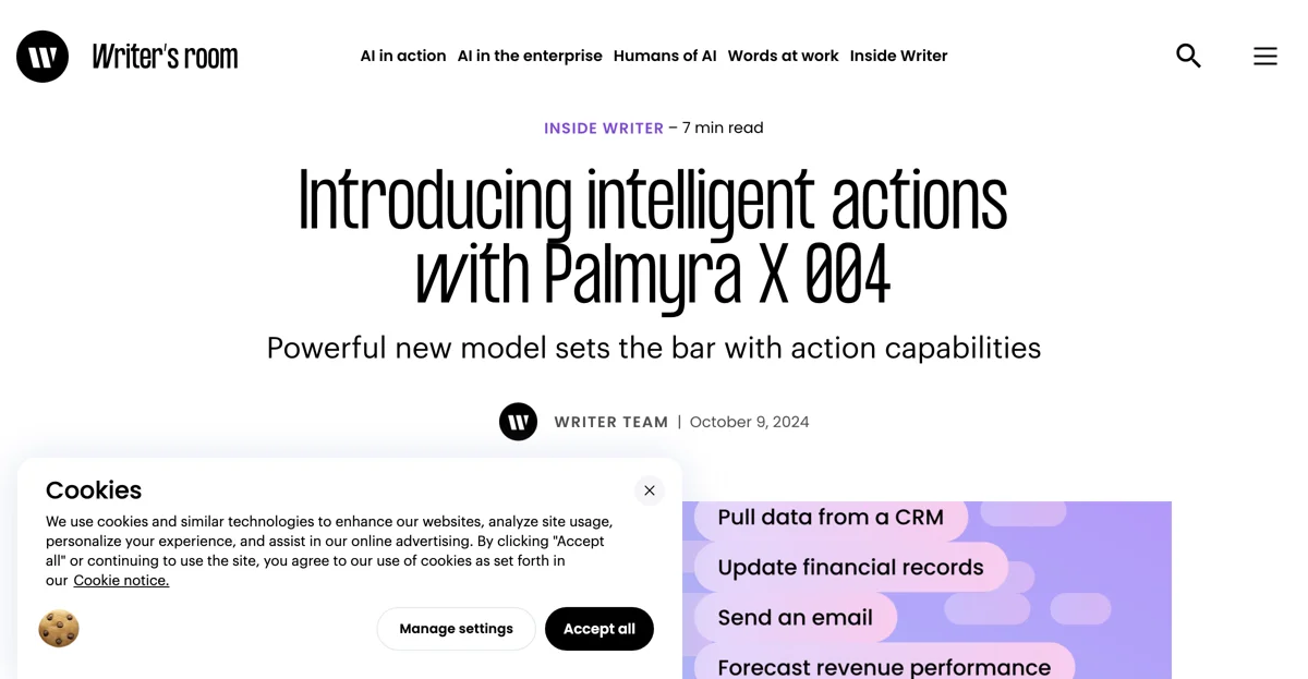 Revolutionize Your Workflow with Palmyra X 004's Intelligent Actions