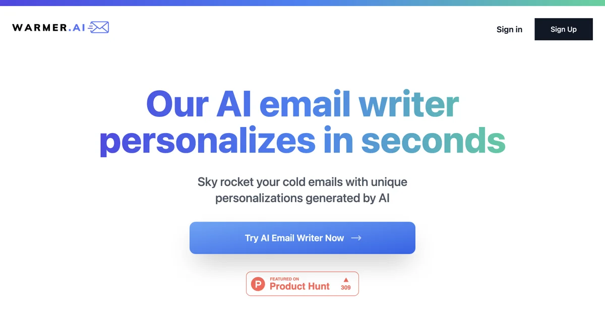 WARMER.ai - Công cụ viết email AI tuyệt vời