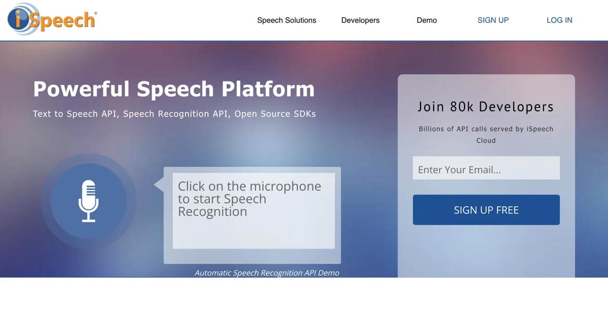 iSpeech: Advanced Text-to-Speech and Speech Recognition Solutions