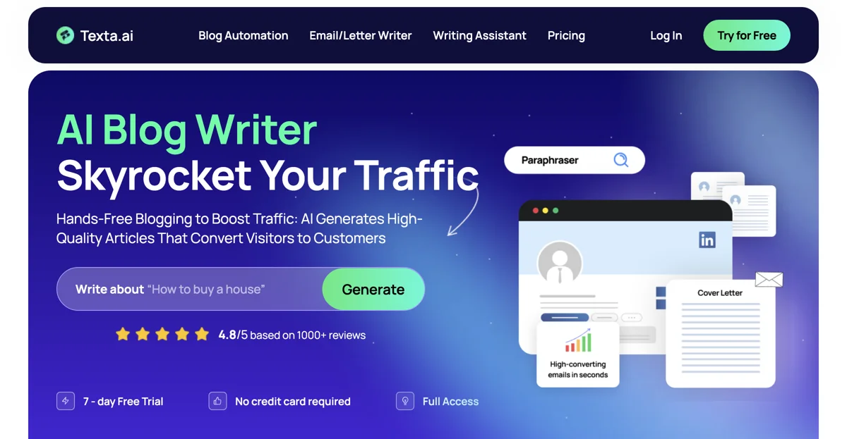 Texta: AI Blog Writer & Article Ideas Generator