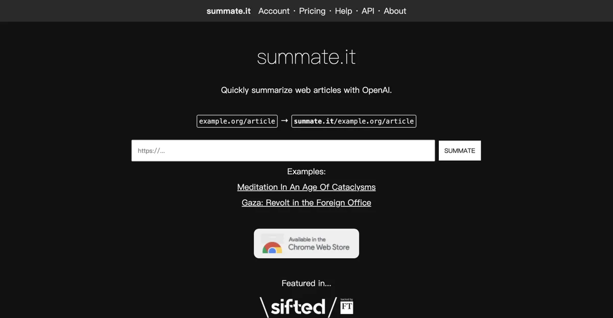 Summate.it - Quickly Summarize Web Articles with AI