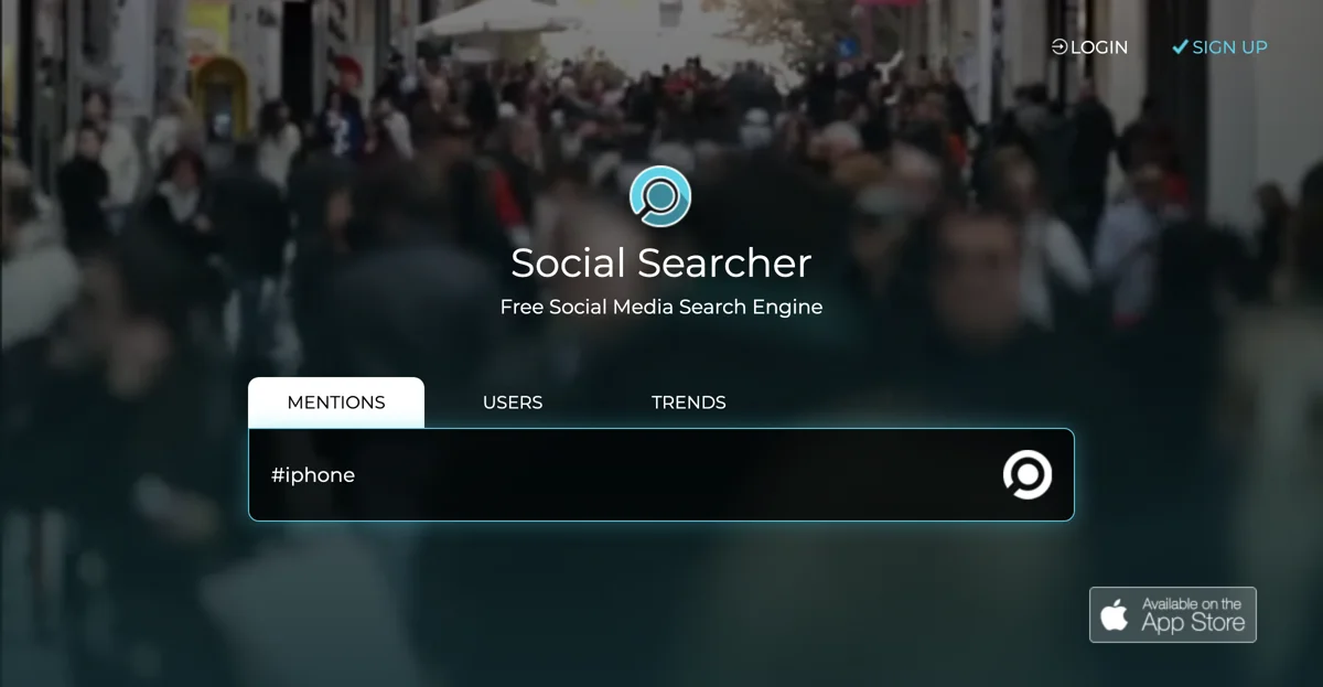 Social Searcher: Free Social Media Search Engine for Brands