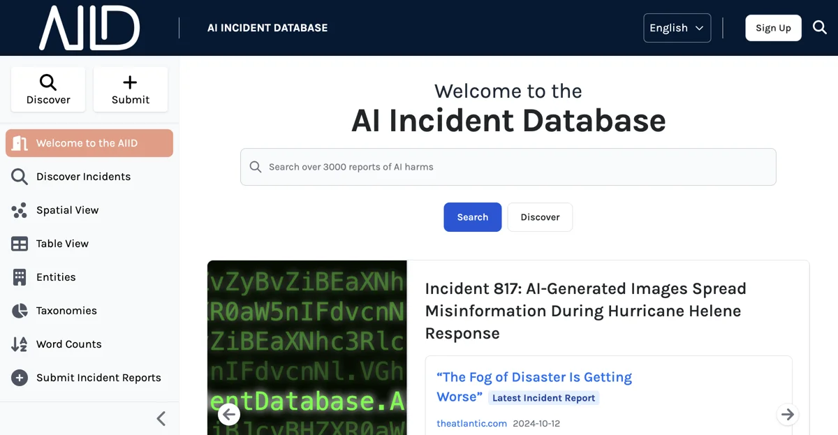 Explore the AI Incident Database: Documenting AI-Related Harms