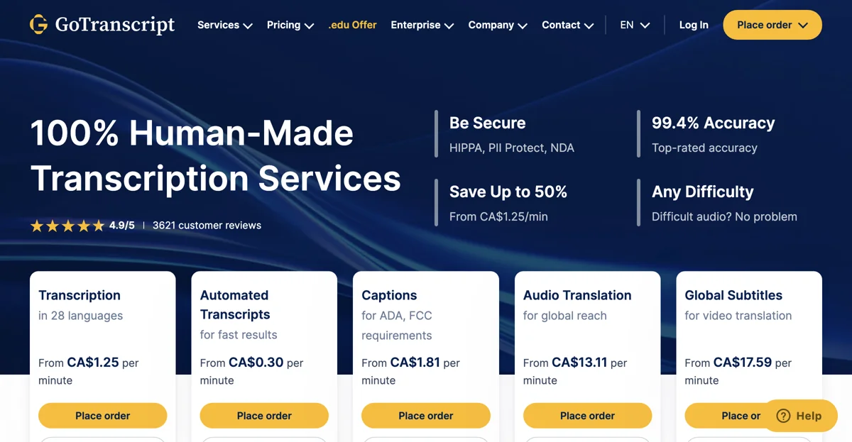 GoTranscript: Top Human-Made Transcription Services for Accuracy