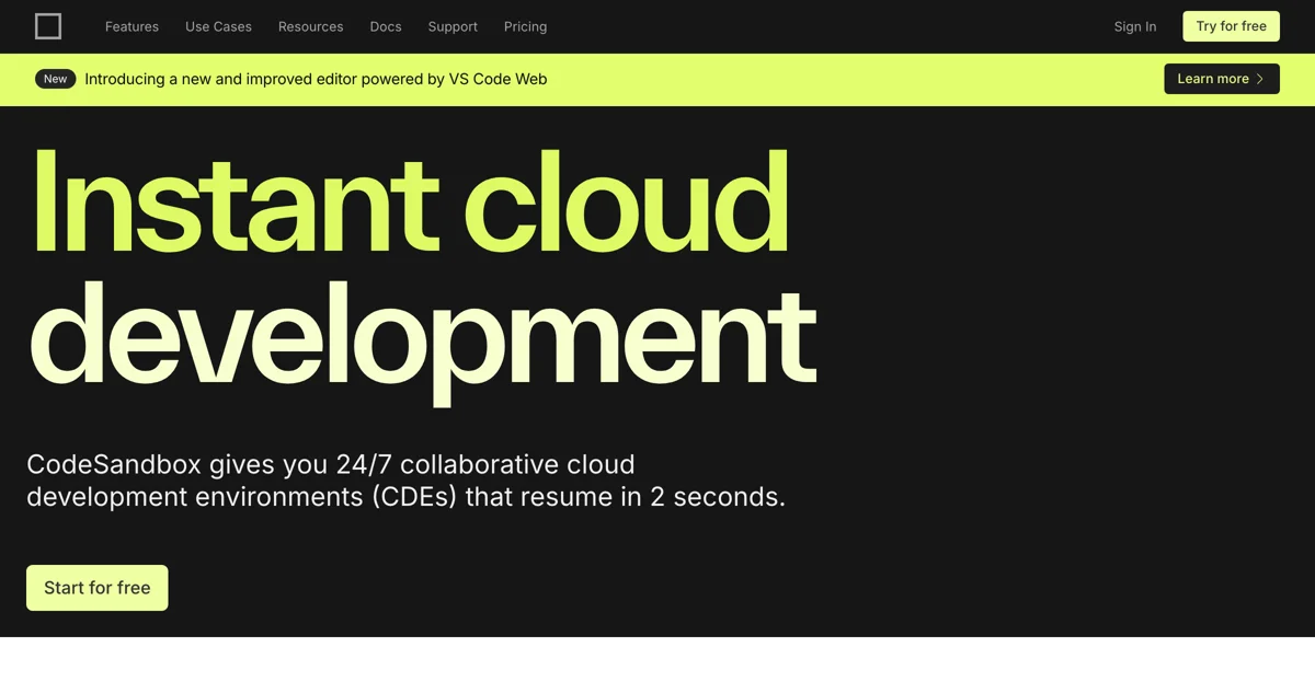 CodeSandbox: Instant Cloud Development Environments for Teams