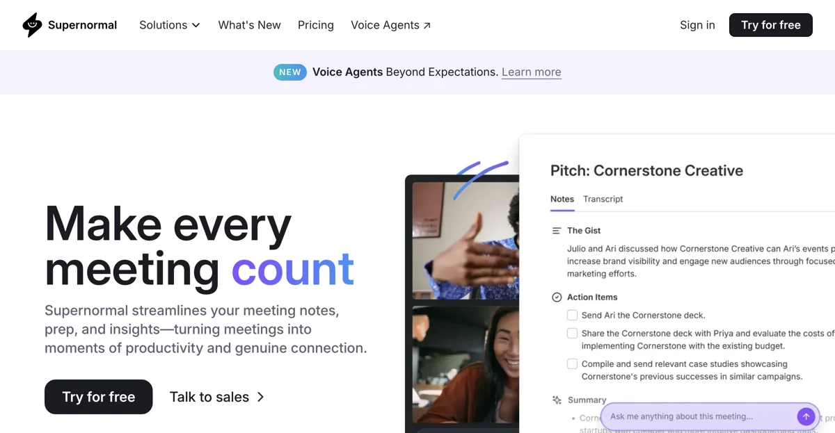 Transform Your Meetings with Supernormal's AI Voice Agents