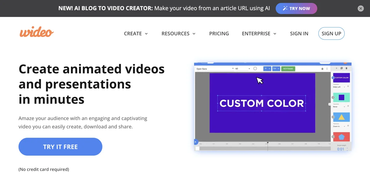 Create Professional Animated Videos and Presentations - Wideo