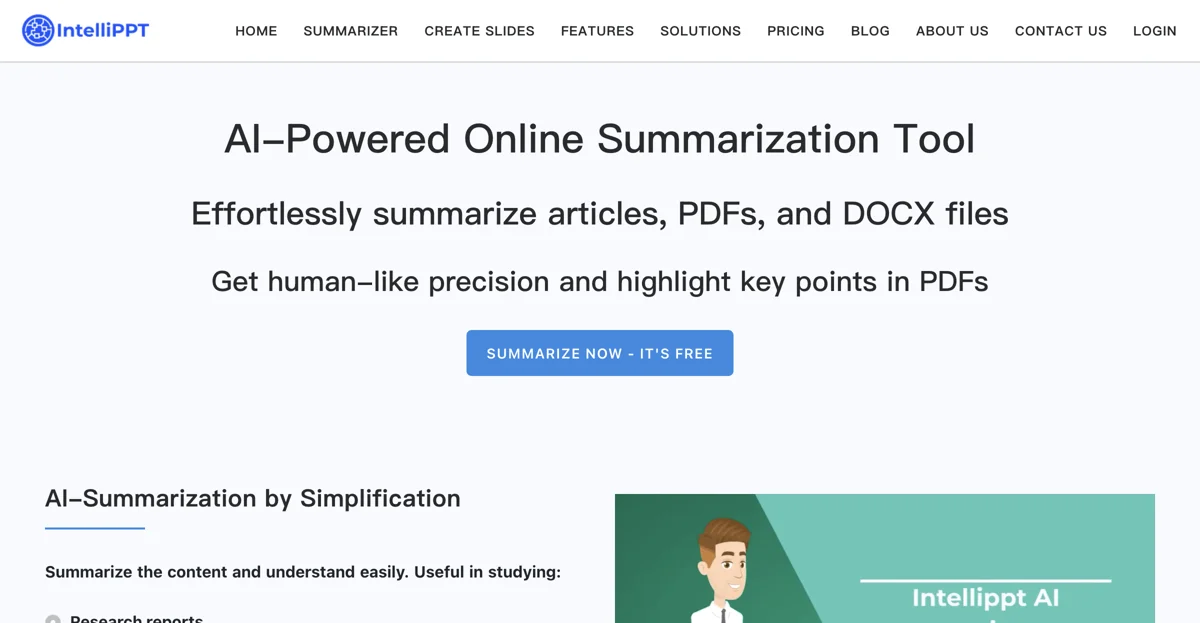 Effortlessly Summarize Articles and Documents with IntelliPPT