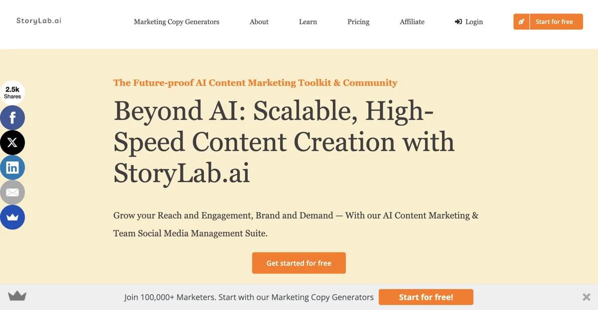 Unlock Your Marketing Potential with StoryLab.ai's AI Toolkit