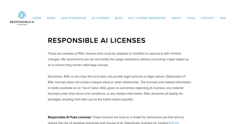 Responsible AI Licenses (RAIL)