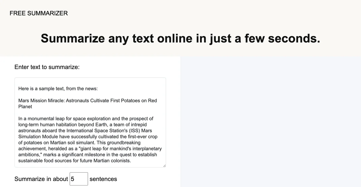 Free Summarizer: Quick and Easy Text Summarization Online