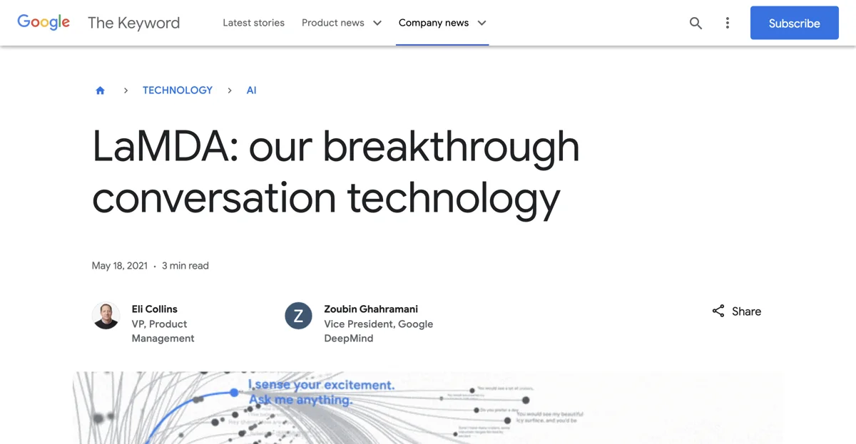 Exploring LaMDA: Google's Breakthrough in Conversational AI