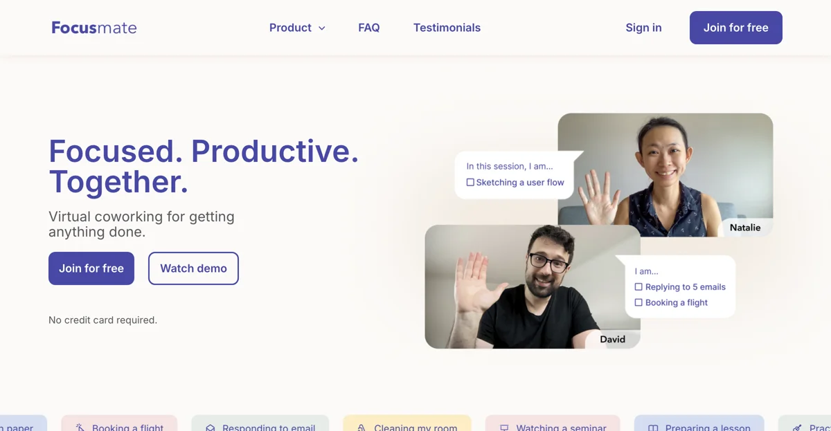 Focusmate: Boost Your Productivity with Virtual Coworking