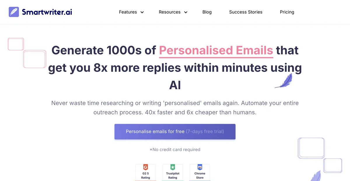 SmartWriter | AI tạo email lạnh cá nhân hóa hiệu quả