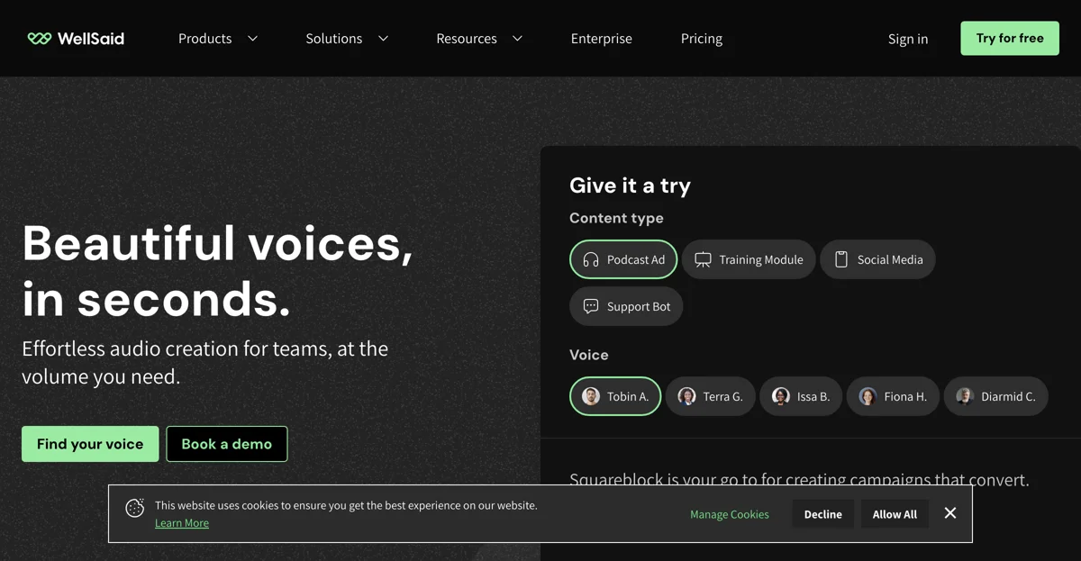 WellSaid Labs: The Ultimate AI Voice Generator for Enterprises