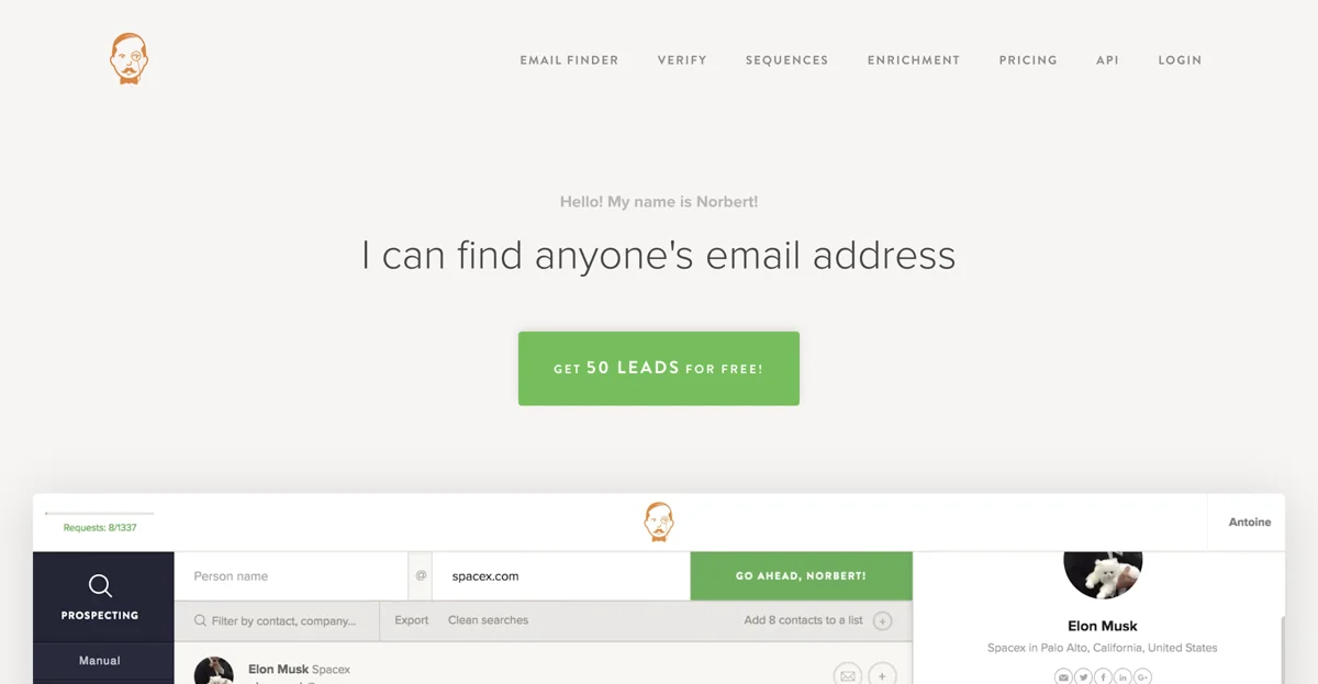 VoilaNorbert: Find & Verify Emails Easily