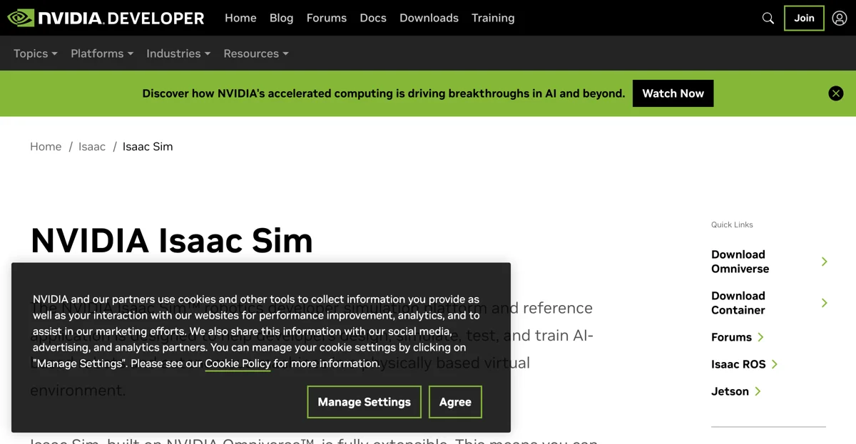 NVIDIA Isaac Sim: Advanced Robotics Simulation and AI Training