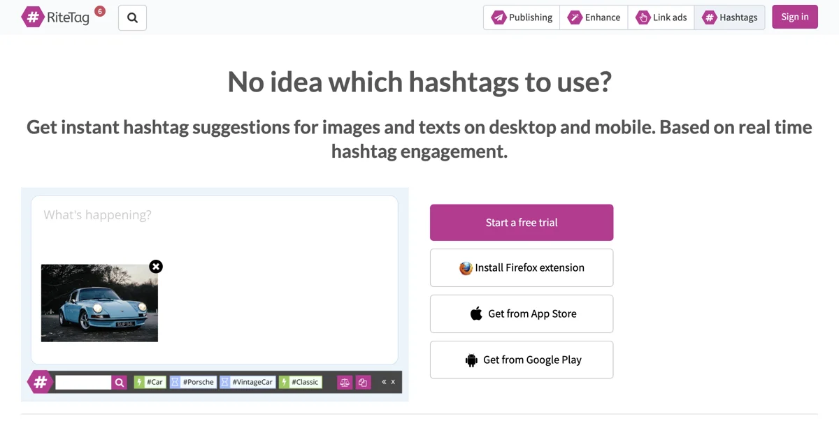 RiteTag: Find the Best Hashtags for Your Posts