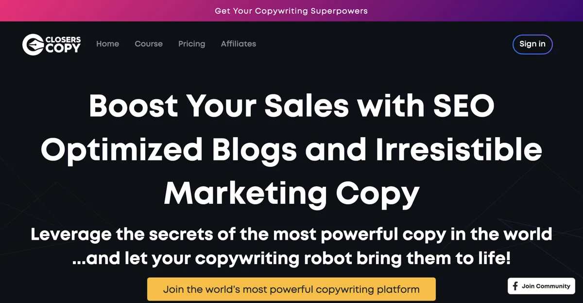 Unlock Your Copywriting Superpowers with ClosersCopy