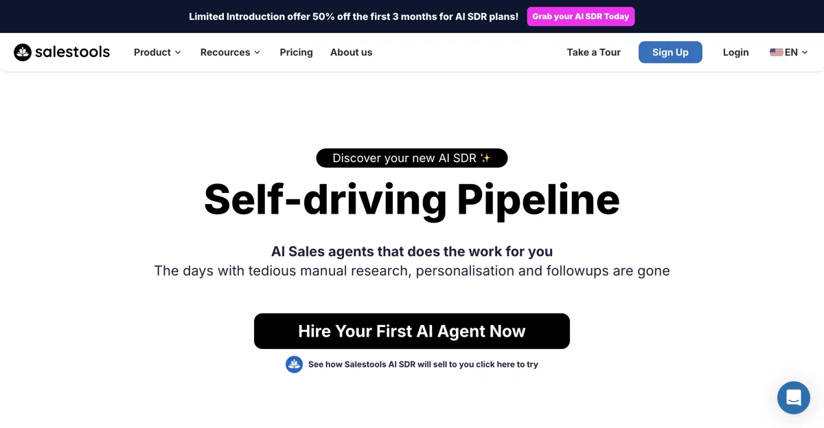 Boost Your Sales with Salestools AI SDR: 50% Off First 3 Months!