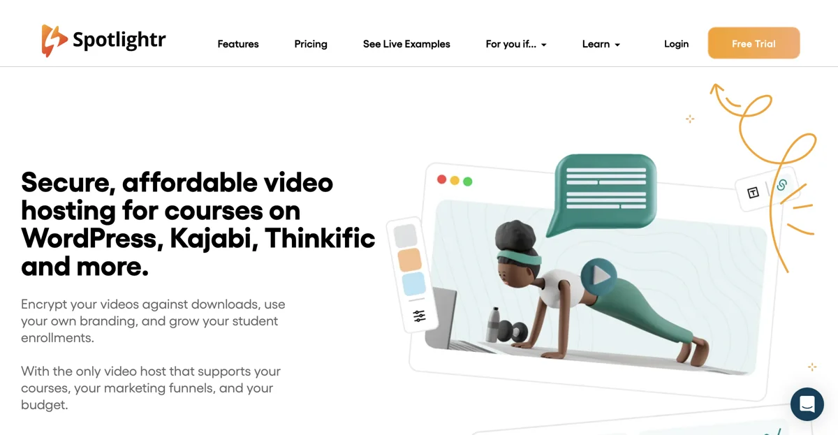 Spotlightr: Video Hosting for Course Creators and E-Learning