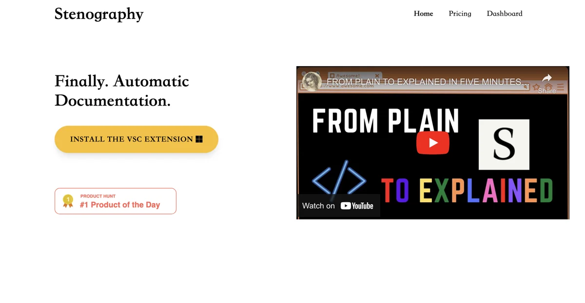 Stenography: Automate Your Code Documentation Effortlessly