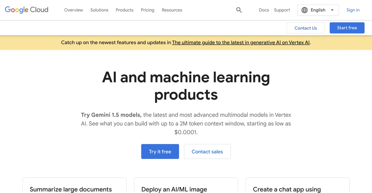 Google CloudのAI & 機械学習製品とサービスの詳細