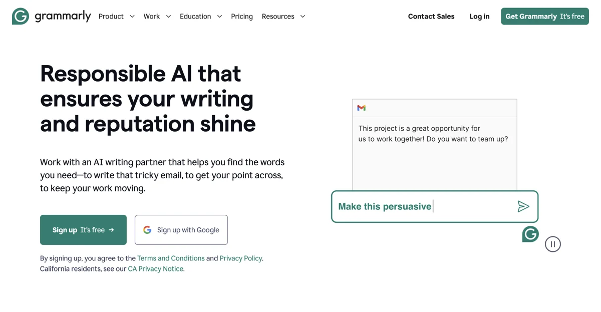 Grammarly: 無料のAIライティングアシスタント