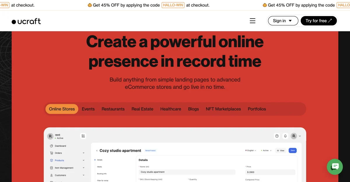 Build Your Online Store Effortlessly with Ucraft Next