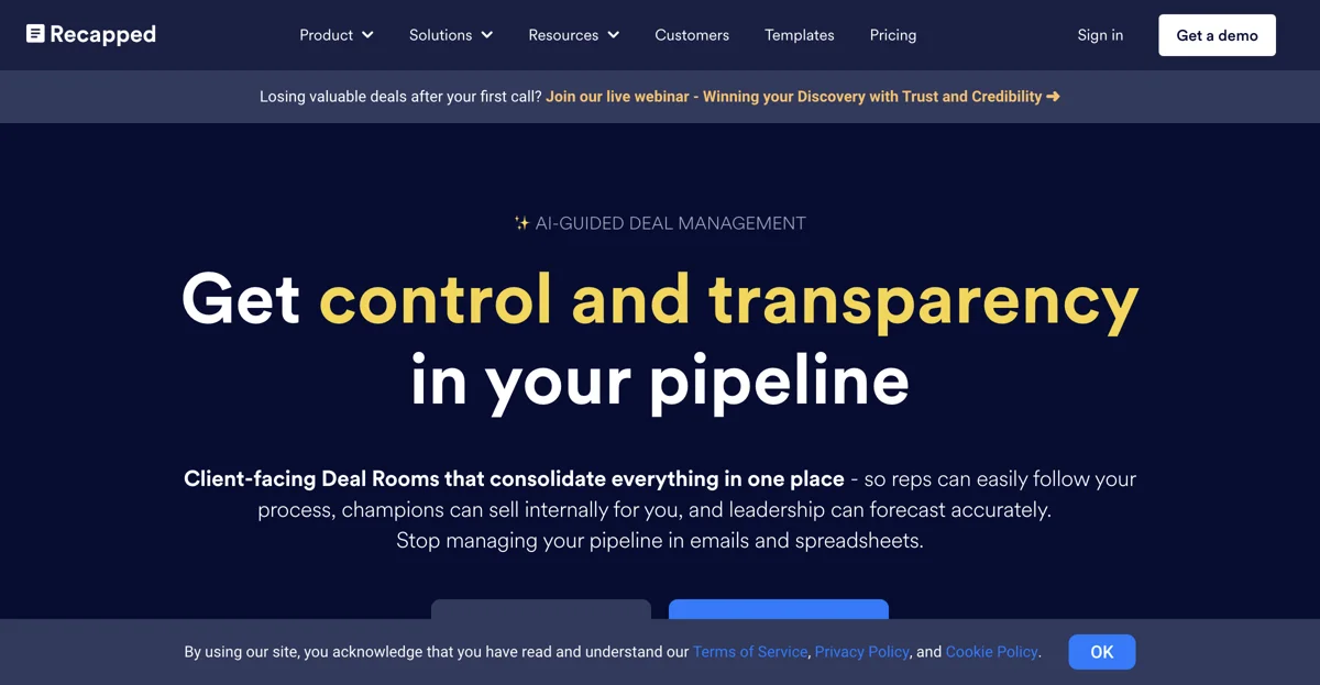 Recapped.io: Transform Your Sales Process with AI-Guided Management