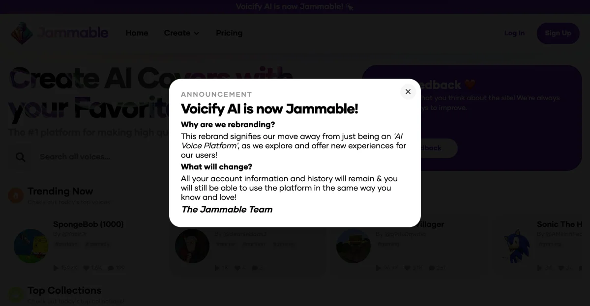 Jammable: Create AI Covers with Your Favorite Voices!