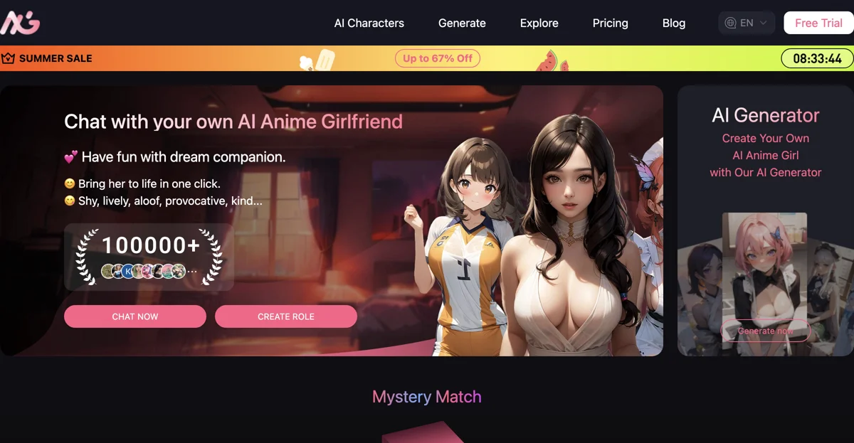 AI Anime Girlfriend - Trò chuyện và tạo bạn gái anime trong mơ của bạn