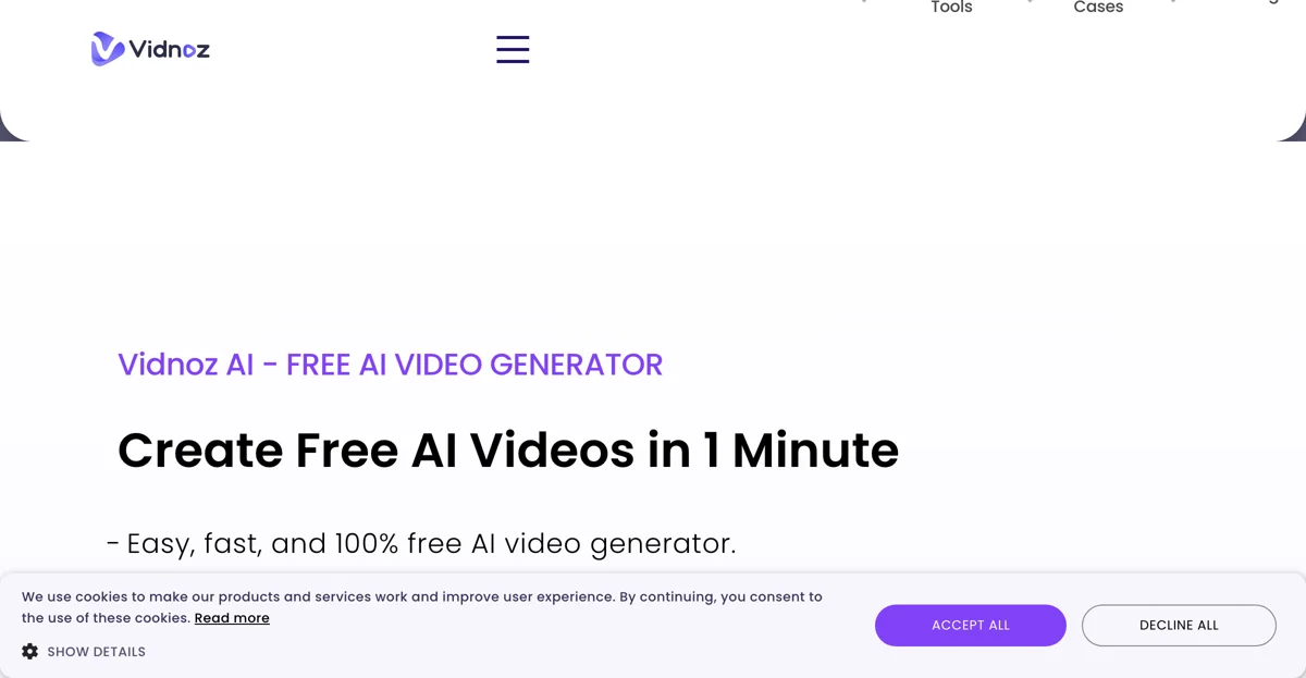 Vidnoz AI: Create FREE AI Videos 10X Faster Online