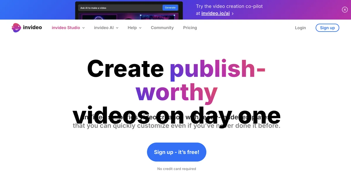 Invideo AI - Biến Ý Tưởng Thành Video - Công Cụ Tạo Video AI