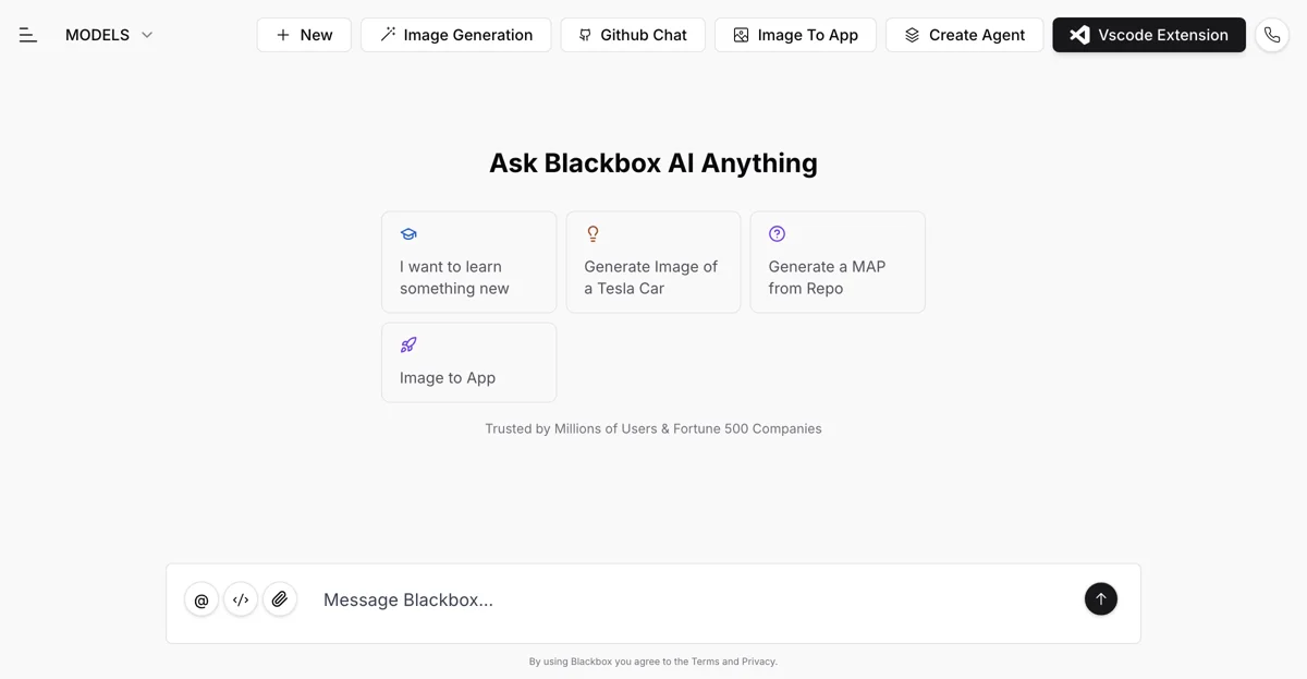 Chat Blackbox: AI Code Generation, Chat, and Search