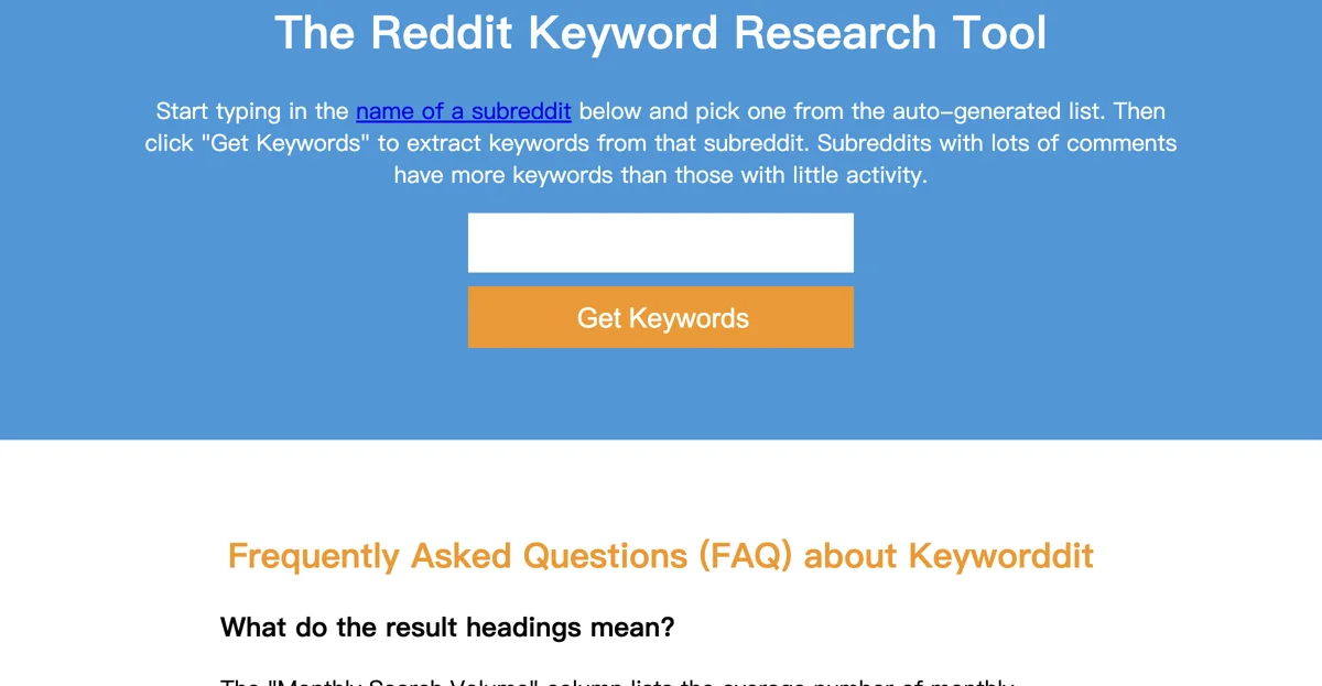 Reddit Keyword Research Tool - Tìm Cơ Hội SEO