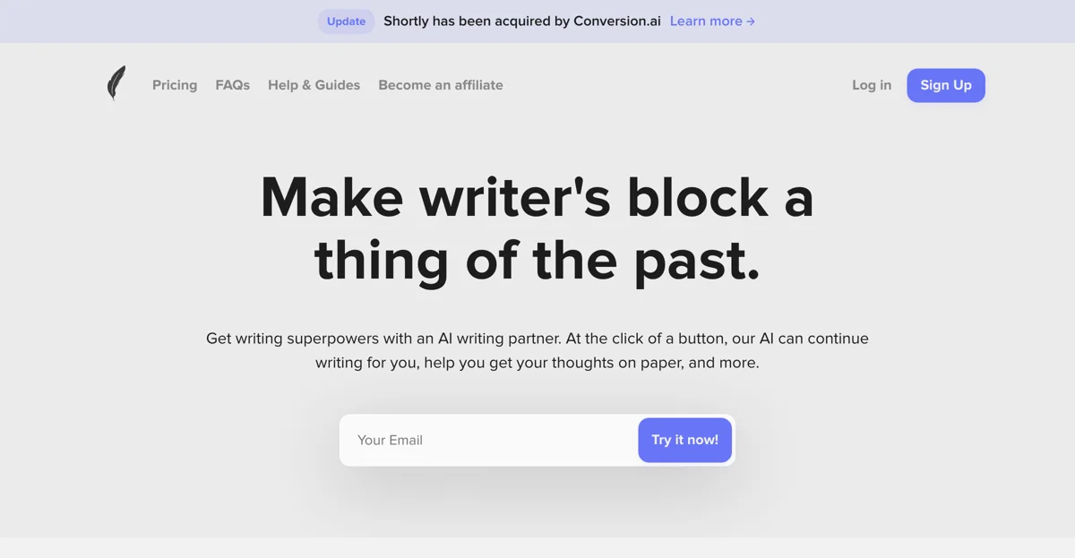 ShortlyAI: Your Ultimate AI Writing Partner to Overcome Writer's Block