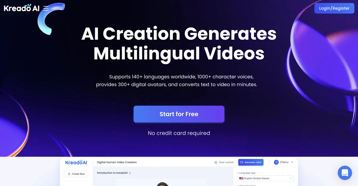 KreadoAI - Công cụ tạo video AI đa ngôn ngữ